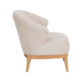 Sillón Crema Natural Madera de caucho Foam Tejido 71 x 75 x 76 cm