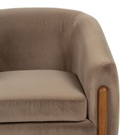 Sillón Natural Taupé Madera de caucho Foam Tejido 87 x 80 x 81 cm