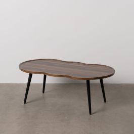 Mesa de Centro Marrón Negro Hierro Madera MDF 100 x 60 x 38 cm