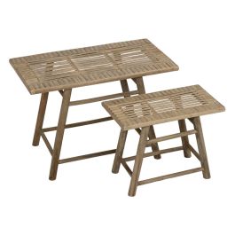 Mesa auxiliar Natural Bambú 60 x 32 x 41 cm 42 x 21,5 x 32 cm 2 Piezas (2 Unidades) Precio: 126.6748997701. SKU: B1KDDT56AB