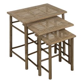 Mesa auxiliar Natural Bambú 57 x 38 x 55 cm 45 x 32 x 47 cm 34 x 26 x 40 cm 3 Piezas (3 Unidades) Precio: 176.52690009679998. SKU: B1GQAR4YE8