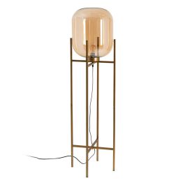 Lámpara de Pie Dorado Metal Cristal 40 W 220-240 V 39 x 39 x 143 cm