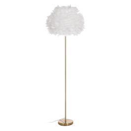 Lámpara de Pie Blanco Dorado Metal Plumas 60 W 220-240 V 50 x 50 x 154 cm