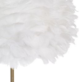 Lámpara de Pie Blanco Dorado Metal Plumas 60 W 220-240 V 50 x 50 x 154 cm