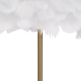 Lámpara de Pie Blanco Dorado Metal Plumas 60 W 220-240 V 50 x 50 x 154 cm