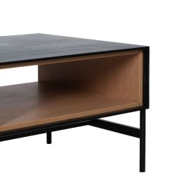 Mesa de Centro ORLEANS Negro Natural Hierro Madera MDF 124 x 60 x 43,5 cm