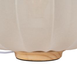 Lámpara de mesa Beige Natural Algodón Madera Metal 60 W 220-240 V 40 x 40 x 28,5 cm