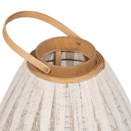 Farol Beige Natural Bambú Cristal 36 x 36 x 56 cm