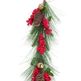 Guirnalda de Navidad Rojo Verde Plástico Piñas 140 cm Precio: 22.79000031. SKU: B192L2SBLY