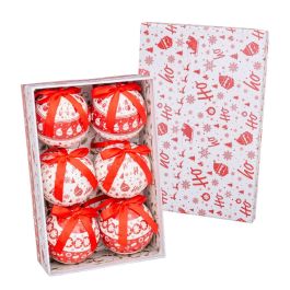 Bolas de Navidad HO-HO Blanco Rojo Papel Polyfoam 7,5 x 7,5 x 7,5 cm (6 Unidades) Precio: 15.49999957. SKU: B1HZC5TPYH