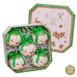 Bolas de Navidad Multicolor Papel Polyfoam Ø 7,5 cm 19,5 X 19,5 X 8 CM (5 Unidades)