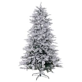 Árbol de Navidad Blanco Verde PVC Metal Polietileno Nevado 180 cm