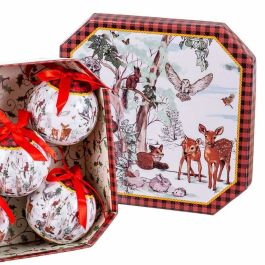 Bolas de Navidad Multicolor Papel Polyfoam Animales 7,5 x 7,5 x 7,5 cm (5 Unidades)