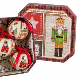 Bolas de Navidad Multicolor Papel Polyfoam Cascanueces 7,5 x 7,5 x 7,5 cm (5 Unidades)