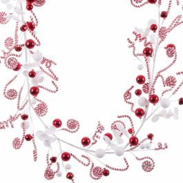 Guirnalda de Navidad Blanco Rojo Plástico Foam 180 cm