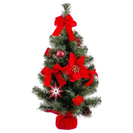 Adorno Navideño Rojo Verde Plástico Tejido Árbol de Navidad 60 cm Precio: 24.95000035. SKU: B14MCPFX7Y