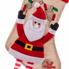 Calcetín de Navidad Multicolor Tejido Papá Noel 47 x 28 x 28 cm