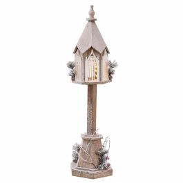 Adorno Navideño Blanco Verde Natural Madera Plástico Farol 28 x 25 x 100 cm Adorno Navideño Blanco Verde Natural Madera Plástico Farol 28 x 25 x 100 cm