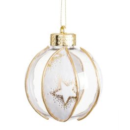 Bolas de Navidad Blanco Transparente Dorado Plástico Tejido Estrellas 8 x 8 x 8 cm (4 Unidades) Precio: 10.95000027. SKU: B13SMC3MZ5