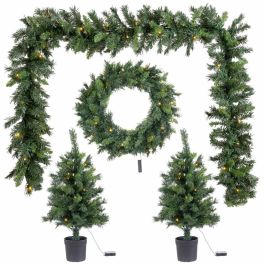 Árbol de Navidad Verde PVC 80 x 50 x 18 cm (4 Unidades) Precio: 163.95499989110002. SKU: B1E8EJYCH5