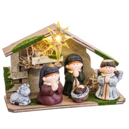 Belén de Navidad Multicolor Cerámica Madera MDF 22,5 x 8,5 x 16,5 cm (5 Piezas) Precio: 26.486899866899996. SKU: B1FE8EN6LM