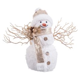 Adorno Navideño Blanco Oro Muñeco de Nieve 24 x 16 x 28 cm Precio: 29.027899588599997. SKU: B19LBEVFQ6