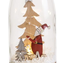 Adorno Navideño Multicolor Papá Noel Botella 8,3 x 8,3 x 28,5 cm