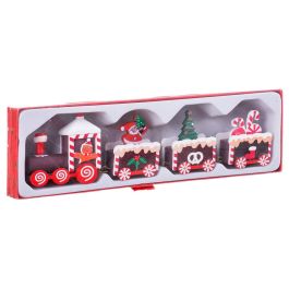 Adorno Navideño Multicolor Tren 20 x 4,5 x 2,5 cm