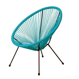 Sillón de jardín Acapulco Negro Cian Aguamarina Cuerda 73 x 80 x 85 cm Sillón de jardín Acapulco Negro Cian Aguamarina Cuerda 73 x 80 x 85 cm