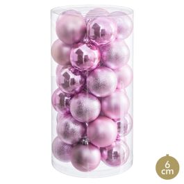 Bolas de Navidad Rosa Plástico Ø 6 cm (30 unidades) Precio: 14.5079001331. SKU: B15379HXC5