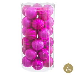 Bolas de Navidad Fucsia Plástico Ø 6 cm (30 unidades) Precio: 14.5079001331. SKU: B1APLYMVRC