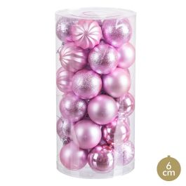 Bolas de Navidad Rosa Plástico Ø 6 cm (30 unidades) Precio: 14.5079001331. SKU: B146AZ5564