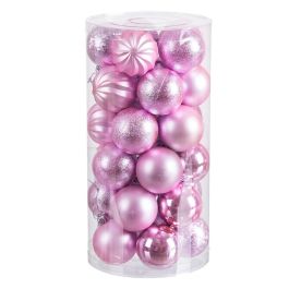 Bolas de Navidad Rosa Plástico Ø 6 cm (30 unidades)