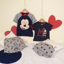 Pijama de Verano Mickey Mouse Gris