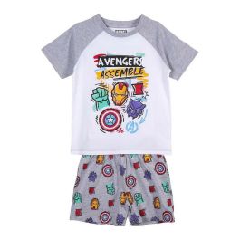 Pijama de Verano The Avengers Gris Blanco