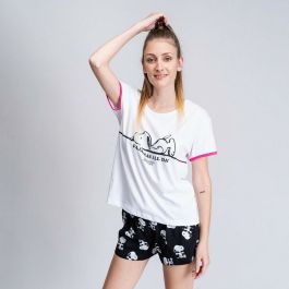 Pijama de Verano Snoopy Blanco Mujer Negro