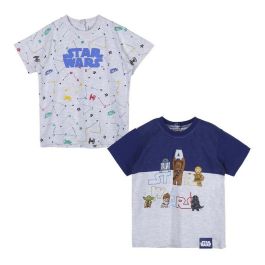 Camiseta de Manga Corta Infantil Star Wars Gris 2 Unidades Precio: 7.95000008. SKU: S0730390