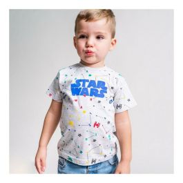 Camiseta de Manga Corta Infantil Star Wars Gris 2 Unidades