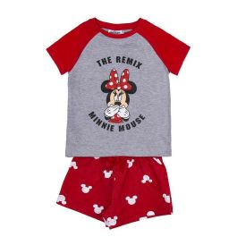 Pijama de Verano Minnie Mouse Rojo Gris