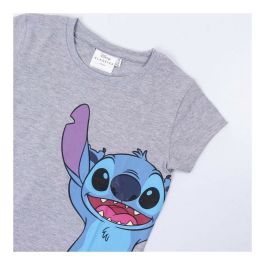 Camiseta de Manga Corta Infantil Stitch Gris