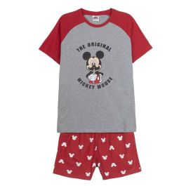 Pijama de Verano Mickey Mouse Rojo (Adultos) Hombre Gris