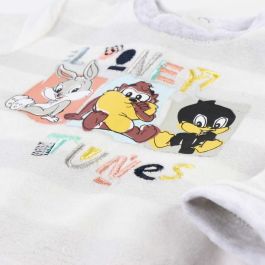 Pelele de Manga Larga para Bebé Looney Tunes Blanco Gris