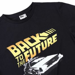 Camiseta de Manga Corta Hombre Back to the Future Negro Unisex adultos