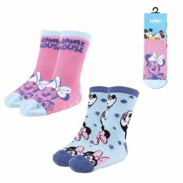 Calcetines Antideslizantes Minnie Mouse Multicolor 2 Unidades 23-26