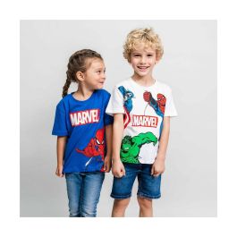 Camiseta de Manga Corta Infantil Spider-Man Azul Infantil