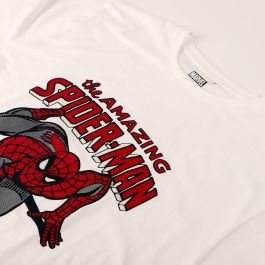 Camiseta de Manga Corta Infantil Spider-Man Blanco