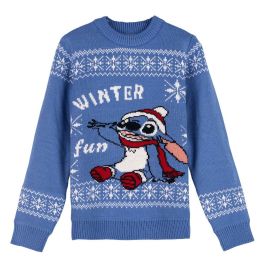 Jersey Unisex Stitch Infantil Navidad Azul