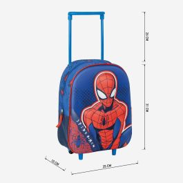 Mochila Escolar con Ruedas Spider-Man Azul 25 x 31 x 10 cm