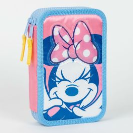 Plumier Doble Minnie Mouse Rosa 12,5 x 19,5 x 4,5 cm