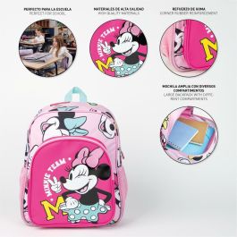 Mochila Escolar Minnie Mouse Fucsia 31 x 12 x 38 cm